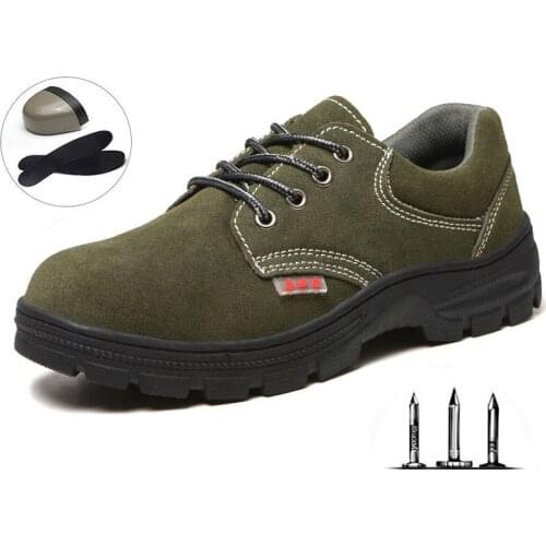2020 Autumn Labor Insurance Shoes Anti-smashing Anti-puncture Suede Leather Shoes Welding Work Protective Safety Shoes Men