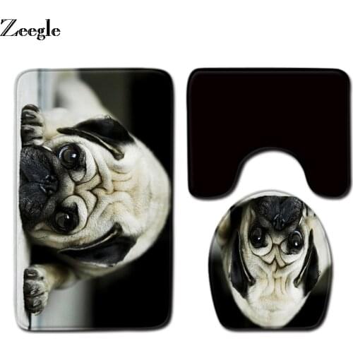 3pcs Bathroom Rug Set Anti-slip Bathroom Doormat Shower Mat Absorbent Toilet Pedestal Rug Soft Toilet Seat Cover Mat Toilet Set