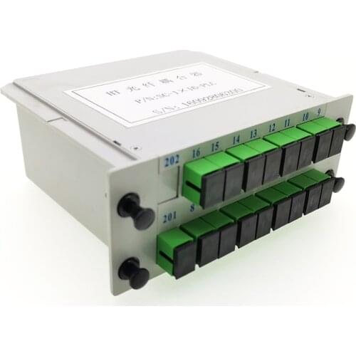 APC/SC PLC 1X16 splitter Fiber Optical Box FTTH PLC Splitter box with SC1X16 Planar waveguide type Optical splitter