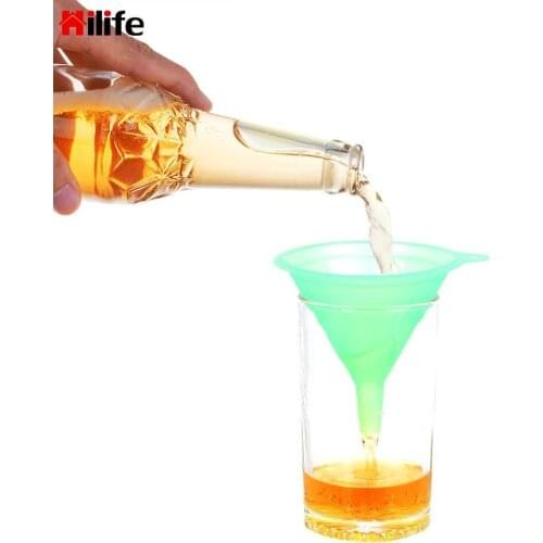 Bar Wine Flask Funnels Food-grade Material Kitchen Mini Funnel 5pcs/set Pinkycolor Translucent