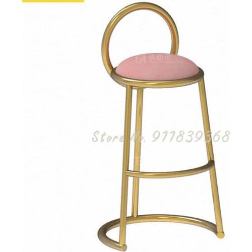 Bar stool Nordic light luxury bar chair ins simple net red bar cafe restaurant casual backrest high table and stool