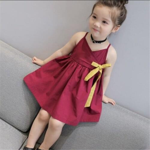 BFORTUNE Kids Girl Sling Summer Brand Chidlren Clothes Girls Dress Baby Cotton Sleeveless Toddler Girls Dress Robe Fille Clothes