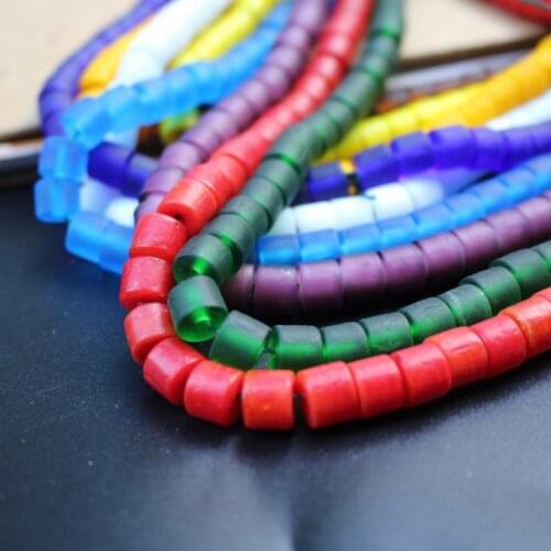 30Pcs 8mm*6mm Handmade Lampwork Glass Beads Pipe Shape Space Multi-color for jewelry Bracelet Necklace Earring Making &DIY