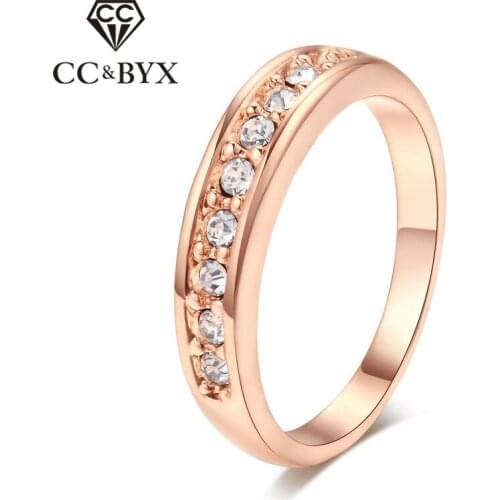CC Jewelry Fashion Vintage Rings For Women Classic Bride Wedding Jewelry Rose Gold Color Unique Engagement Ring Bijoux CC1028