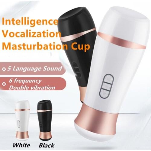 Cup Intelligence Sound Masturbation Mastubateur Cup Five Language Vocalization Realistic Vagina Soft Colloid for Men Sex Toy