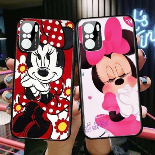 Minnie Mouse Dress Phone Case For xiaomi redmi POCO F1 F2 F3 X3 Pro M3 9C 10T Lite NFC Anime Black Cover Silicone Back Prett mi