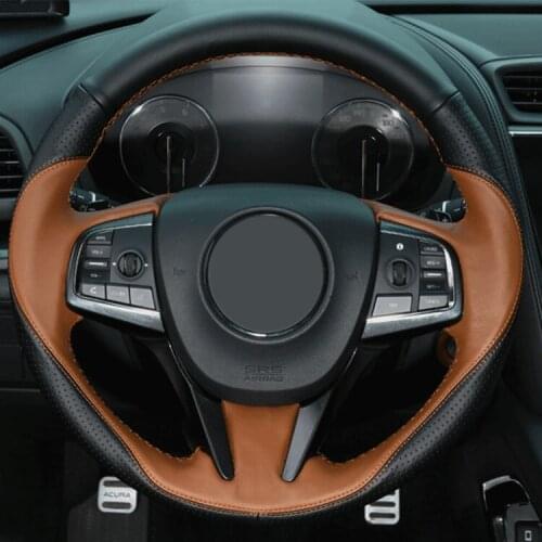 DIY For Acura CDX hand-sewn steering wheel cover Premium comfortable leather grip cover auto Parts car assessoires