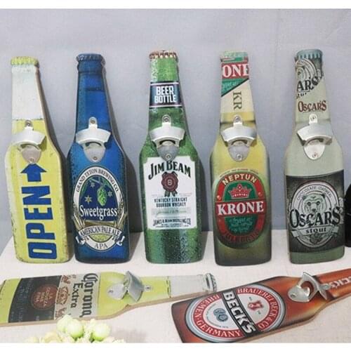 Wooden Wall Bottle Opener Retro Beer Bottle Opener Wall Hanging Vintage Cafe Bar Restaurant wall Pendant Retro Home Decor Beer