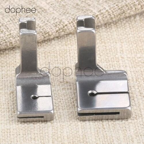 Dophee 2pcs/set P5 + P5W Industrial Flatcar Sewing Machine Wrinkled Foot steel presser feet pressure pleated cloth