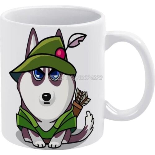 Crypto Puppy Robin Hood Coffee Mugs 330ml Creative Travel Mug and Cup Office Drinkware Mugs Tazza Tron Crypto Fun Cuty Puppy Tal