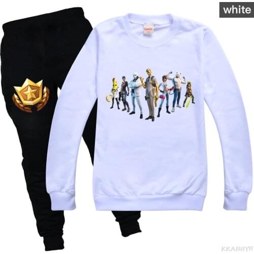 Fortnite Anime costume suit children cartoon fake sweatshirt jogging pants 2PCS suitable for children boys and girls sportswear