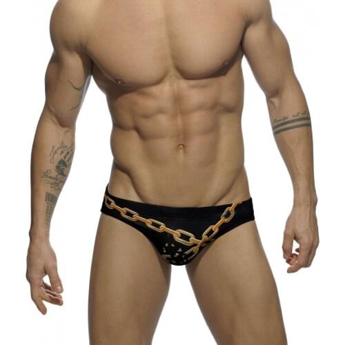 Double Layer Swimsuit Men 2020 Low Waist Bathing Suit Sexy Beachwear Printing Mens Swimwear Gay Summer Sea Surf Swim Briefs