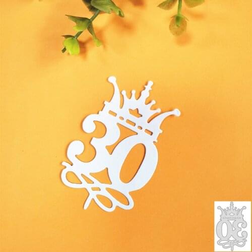 30 Birthday Crown Dies Cut Metal Stencil Template for DIY Embossing Paper Photo Album Gift Greeting Cards Making Cutting Dies