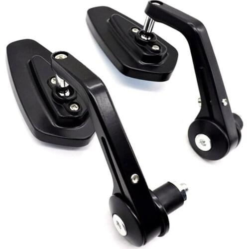 Motorcycle Chopper ATV Aluminum 7/8'' 22mm Bar End Side Rear View Mirror Smoke Blue Lens For BMW Ducati Aprilia Victory Triumph