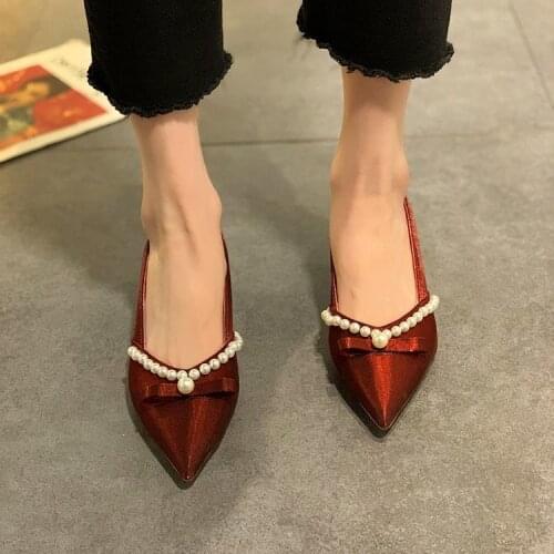 Brand 2021 Fashion Mules Polka Dot Women High Heels for Women Pointed Toe Slip on Flip Flops Women Slippers