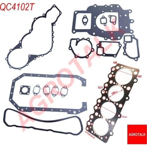 Set of gaskets kit with cylinder head gasket for Quanchai QC4102T / QC4105T / QC4108T , part number : 2410200200100