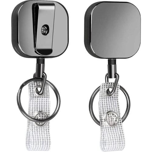 New wire rope camping square telescopic anti-theft chain keychain tactical keychain outdoor keychain return telescopic keychain