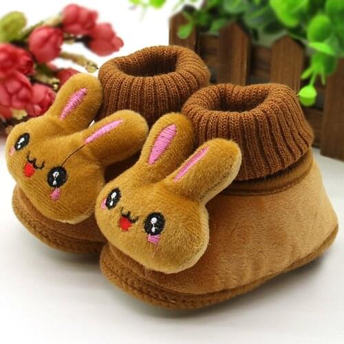 Toddler Infant Shoes Newborn Baby Walkers Cartoon Rabbit Cute Soft Sole Prewalker Warm Shoes Sock With Soles Slipper Footwear