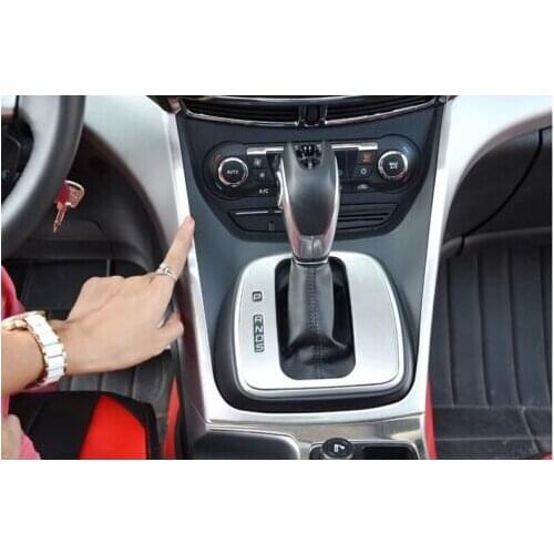 Car stainless steel modified gear panel trim for Ford ESCAPE KUGA 2013 2014