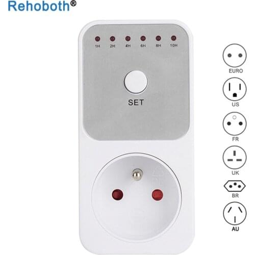 US EU UK 10Hr Countdown Timer Switch Socket Plug Intelligent Time Setting Control Socket Electricity Power Metering Socket