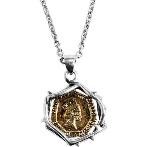 Ruibeila hip-hop necklace irregular shape silver pendant Thorn necklace punk jewelry Women Men party accessories