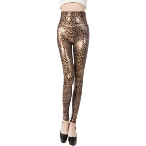 YSDNCHI Sexy Skinny Faux Leather Black Leggings New Fashion womens High Waist Leggings Pants Light Shiny Pants