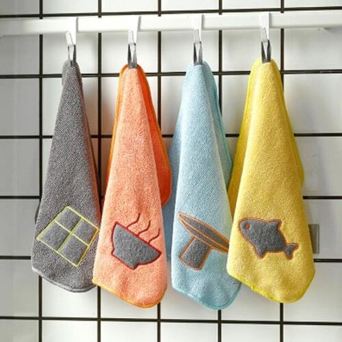 Super Absorbent Thicken Dish Towels Micro Fiber Can Be Hung Scouring Pad Dishcloth Polishing The Towel Kitchen Clean Tools