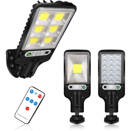LED Solar Street Lights Outdoor Wall Lamp Waterproof Garden Security 3 Modes Lighting with Remote Control PIR Motion Sensor