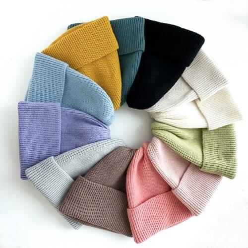 Knitted Hat Women Autumn/winter Street Casual Warm Hat Simple and Versatile Ear Protection Couple Woolen Cap 2021