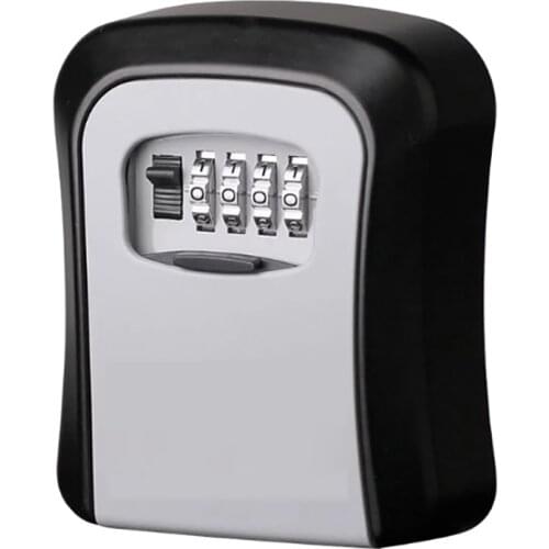 Aluminum Alloy Password Key Box Key U Dish Security Password Safe Case Storage Box Indoor Outdoor Wall Mounted Key Lock Safe Box