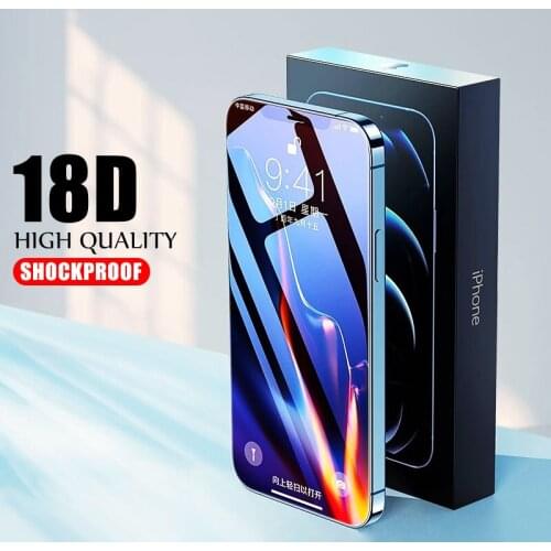 18D Full Cover Tempered Protective Glass On For iPhone 12 11 Pro XS Max XR Screen Protector For iPhone 6 7 8 Plus SE Glass film