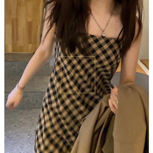 Fernan Plaid Dresses for Women Preppy Style Vintage Midi Dresses Autumn Girl Next Door Fashion Style Woman Dress Retro Vestidos