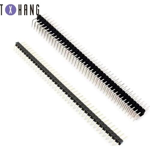 10/20/50PCS 40Pin Header Connector 40 Pin 2.54mm Single/Double Row Curved Male