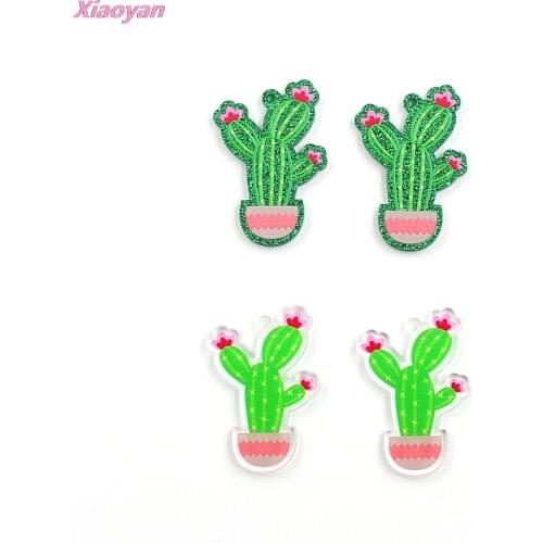 10pcs) 35mm Cactus Acrylic For Earring Blanks Cactus jewlery Party DIY