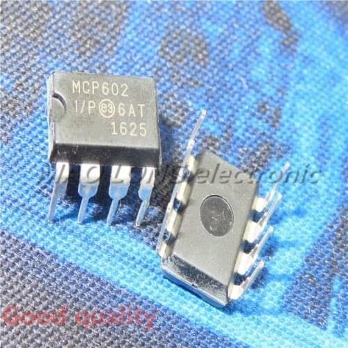 10PCS/LOT MCP602-I/P DIP8 MCP602 DIP DIP8 2.7V to 5.5V Single Supply CMOS Op Amps In Stock new original