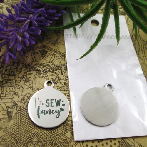 20pcs--"I love sewing"stainless steel charms 5 styles for choosing DIY Charms for necklace bracelets