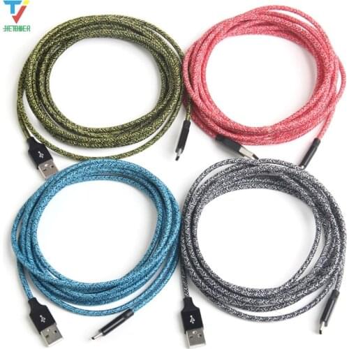 100pcs/lot 1/2/3M Colorful Cloth yarn micro 5pin 8pin fabric nylon braided usb data sync charger cable for samsung iphone typeC