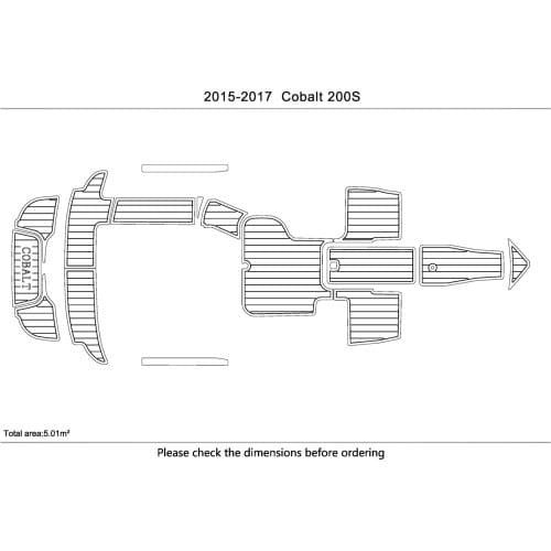 2015-2017 Cobalt 200S cockpit swimming platform non-slip 6mm mat EVA FAUX TEAK