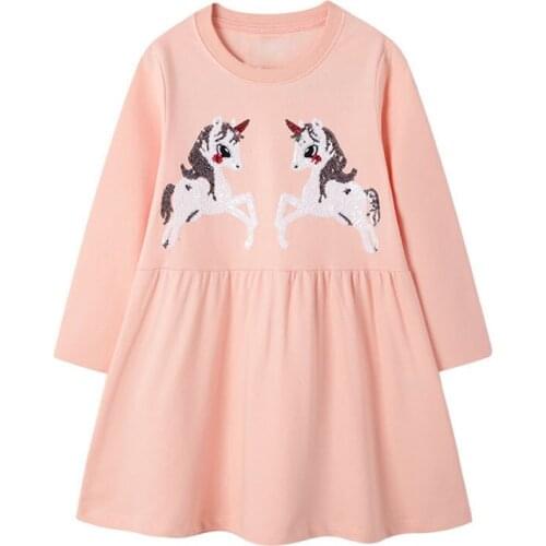 2020 Unicorn Dress Girls Dresses Fall Long Sleeve Clothes Vestidos Sukienki Vestido Unicornio Kids Clothes Princess Robe Fille