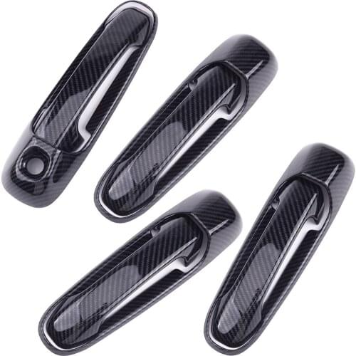 4set/8pcs Carbon Fiber Texture Door Handle Cover fit for Jeep Grand Cherokee WJ 1999-2004 More Vehicle w/o Smart KH & PSG KH