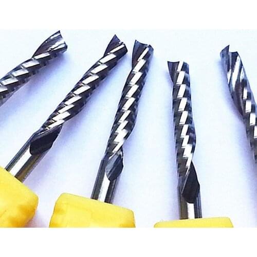 5pcs Single Blade Aluminium Cutting Single Flute CNC Router Bits 17mm 3.175 New 5 * 17mm Single Flute Carbide CNC Router Bits