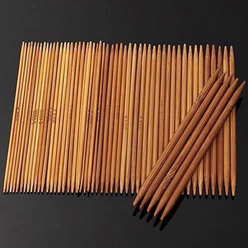 55Pcs(11 Different Sizes) Double Pointed Carbonized Bamboo Knitting Needles Sweater Knit Tool Set Спица 5pcs for each size