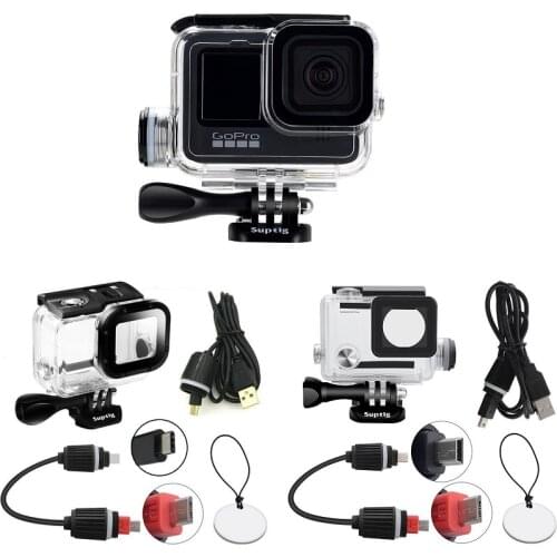 NEW Sport Camera Accessories Chargering Waterproof Case Charger shell Housing With USB Cable for Gopro Hero 4 3+ For Motocycle