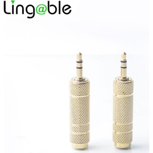 Lingable Audio Stereo Adapter 3.5mm Jack Male to 6.5mm Female socket connector Female Connector For Microphone Gold Plated