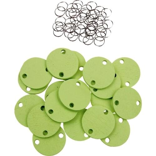 Blesiya 50pcs Wooden Pendant Circle Heart Disc DIY Craft Board Tags Decor