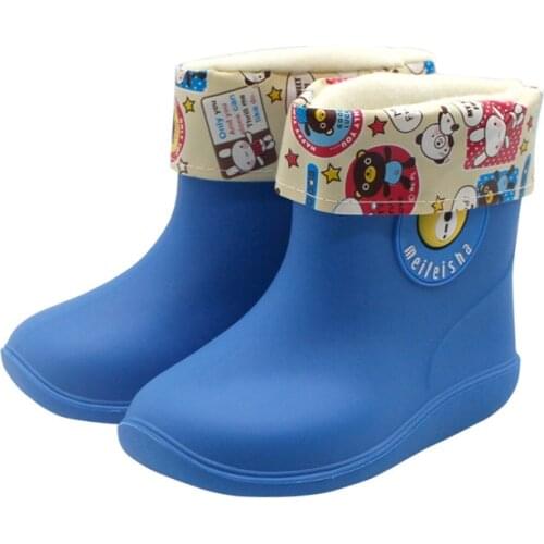 Baby rain shoes plush water shoes for boys and girls antiskid rain boots for children lovely kids waterproof all year round