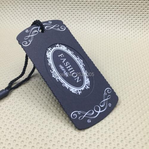 Custom clothing black matte paper tag/jewelry price tag/garment printed label/cardboard tag/brand name logo print 1000 pcs a lot