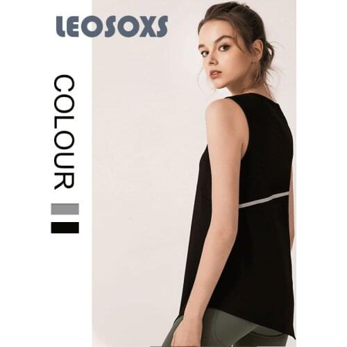 LEOSOXS Long Yoga Vest Women 2020 Fashion Versatile Yoga Fitness Blouse Women Breathable Quick Drying Reflective Yoga Top