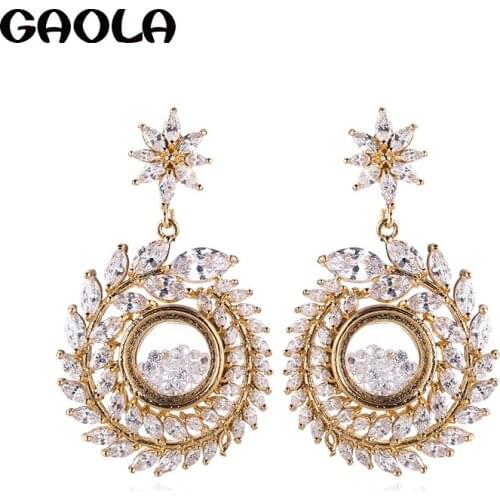 GAOLA Hot Sale Classic Sun Flower Dangle Earrings Hollow Earring For Women GLE9074