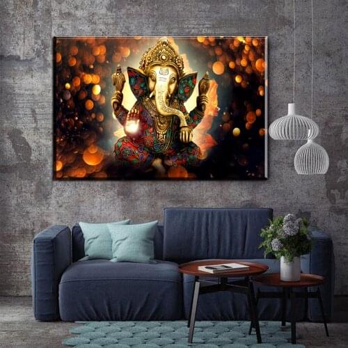HD Print Single canvas wall art Shiva India Lord Elephant Religion Buddha Painting home decor wall art Drop shipping